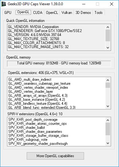 does gtx980m support opengl 4.6