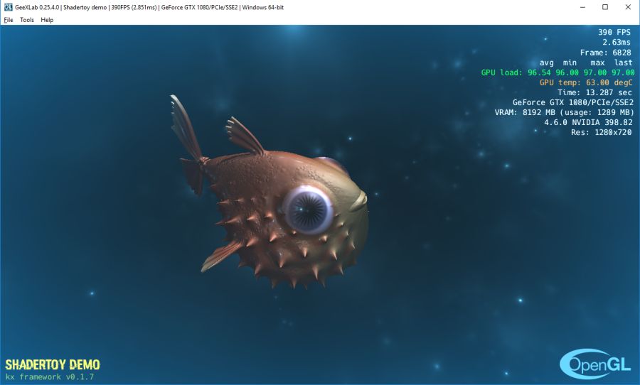 Shadertoy to GeeXLab - OpenGL demo