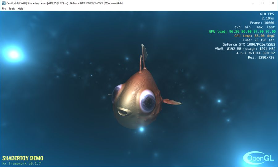 Shadertoy to GeeXLab - OpenGL demo