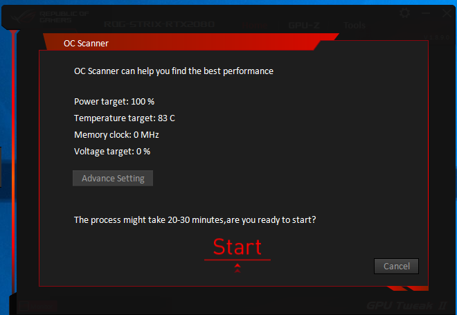 ASUS GPU Tweak II - OC Scanner