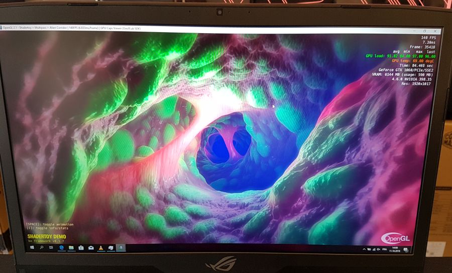 ASUS ROG Strix GL703G SCAR Edition Gaming Notebook - GeeXLab / Shadertoy test