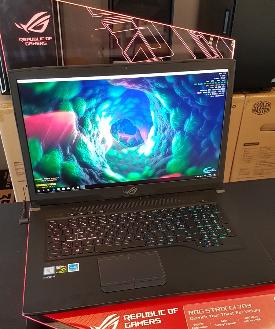 ASUS ROG Strix GL703G SCAR Edition Gaming Notebook - GeeXLab / Shadertoy test