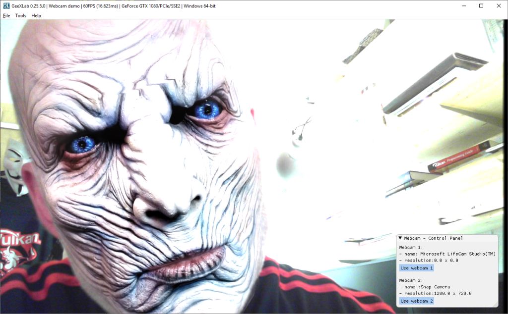 GeeXLab with Snap Camera - White Walker lense