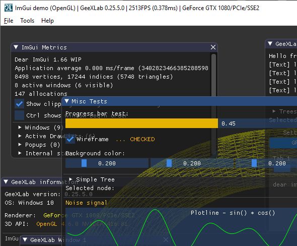 GeeXLab - title bar
