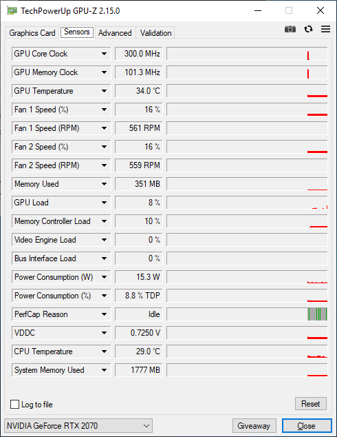 MSI GeForce RTX 2070 Ventus 8GB GDDR6 - GPU-Z