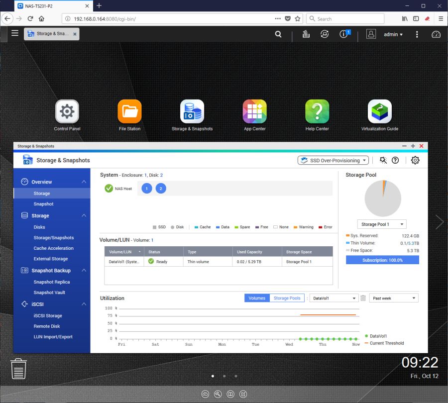 QNAP TS-231P2 - QTS desktop