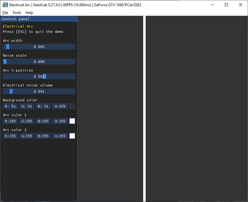 GeeXLab - Electrical arc effect - gamedev