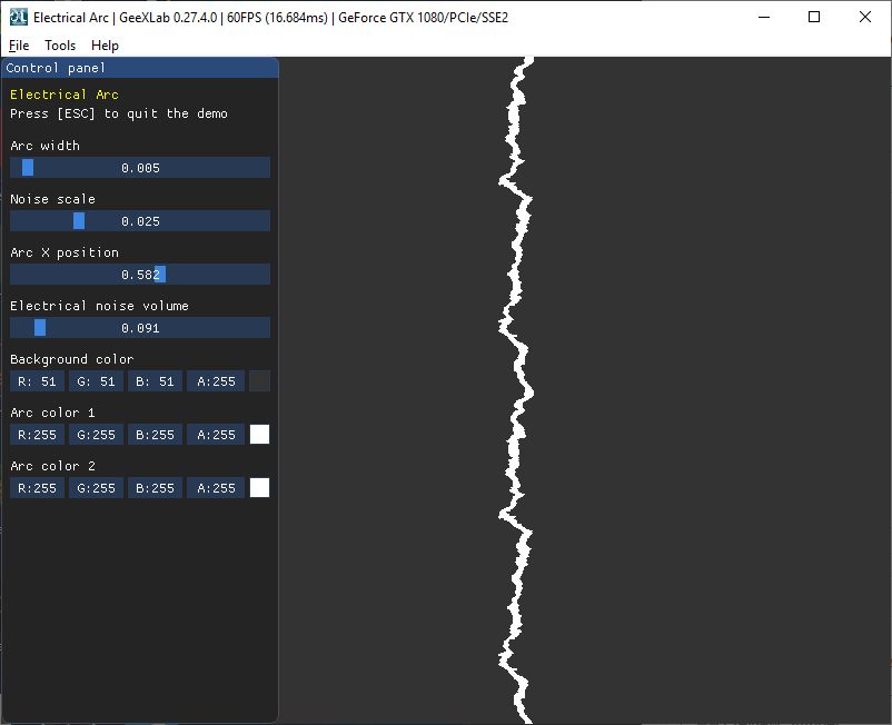 GeeXLab - Electrical arc effect - gamedev