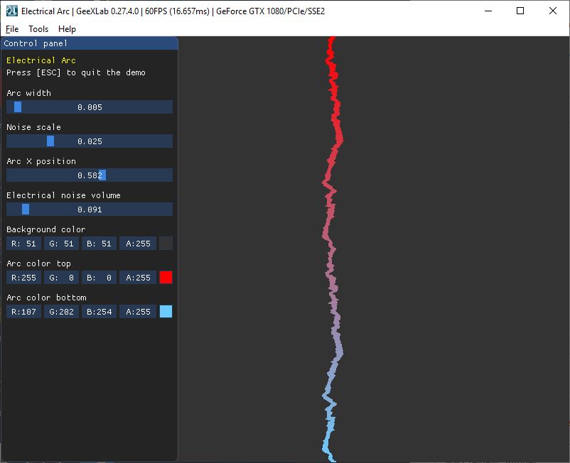 GeeXLab - Electrical arc effect - gamedev