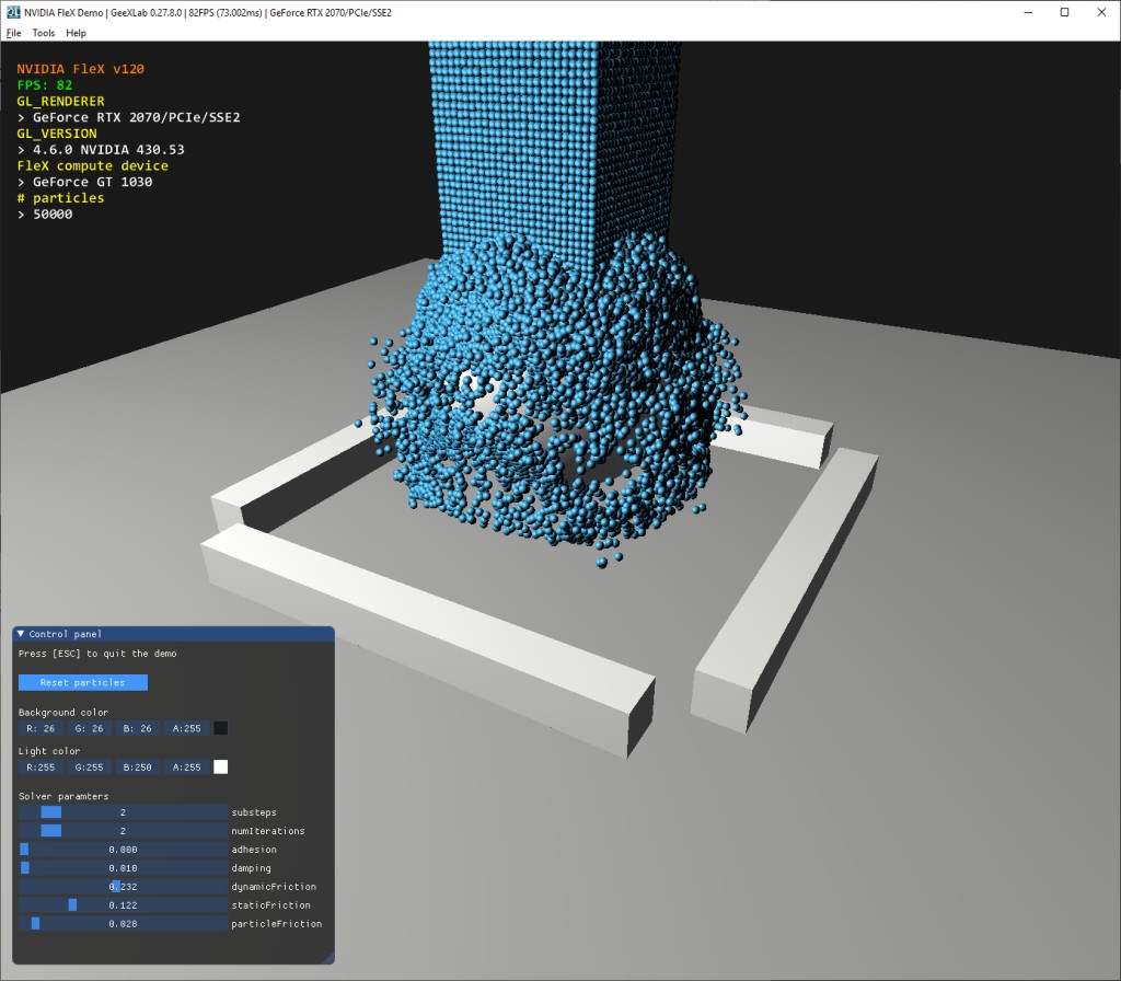 GeeXLab - NVIDIA FleX demo
