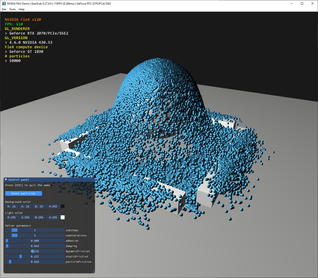 GeeXLab - NVIDIA FleX demo