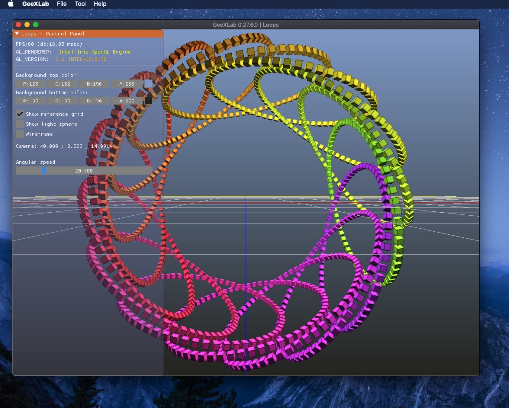 GeeXLab 0.27.6 on macOS 10.14 Mojave - Loops demo