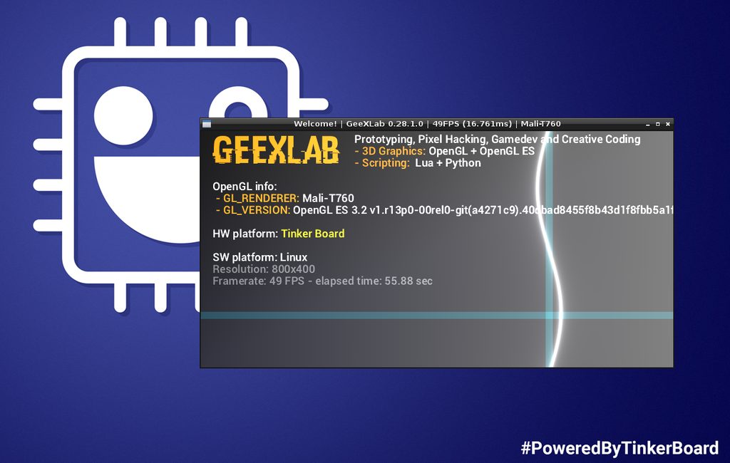 GeeXLab 0.28.1 on ASUS Tinker Board