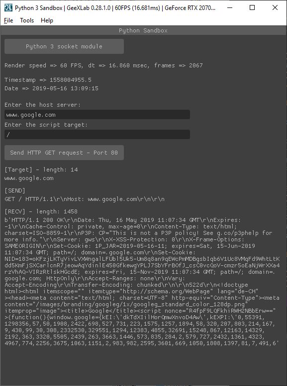 GeeXLab - Python 3 - HTTP request