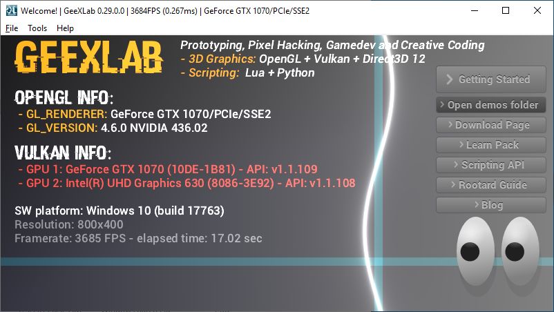 GeeXLab 0.29.0 on Windows 64-bit