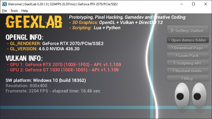 GeeXLab 0.29.1 for Windows 64-bit
