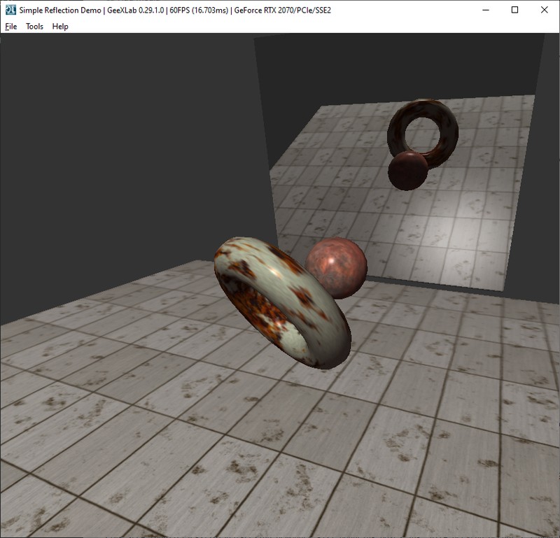 GeeXLab OpenGL 2.1 demopack - reflections