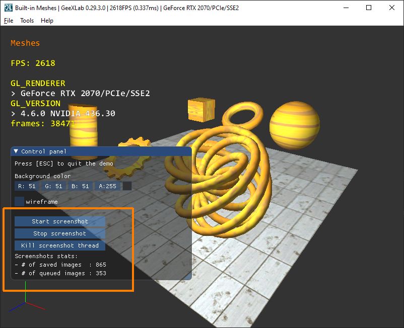 GeeXLab screen capture demo