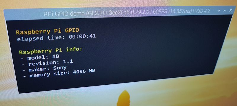 GeeXLab - WiringPi demo on RaspberryPi