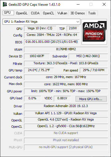 AMD Adrenalin 2020 Edition - GPU Caps Viewer + Radeon RX Vega 56