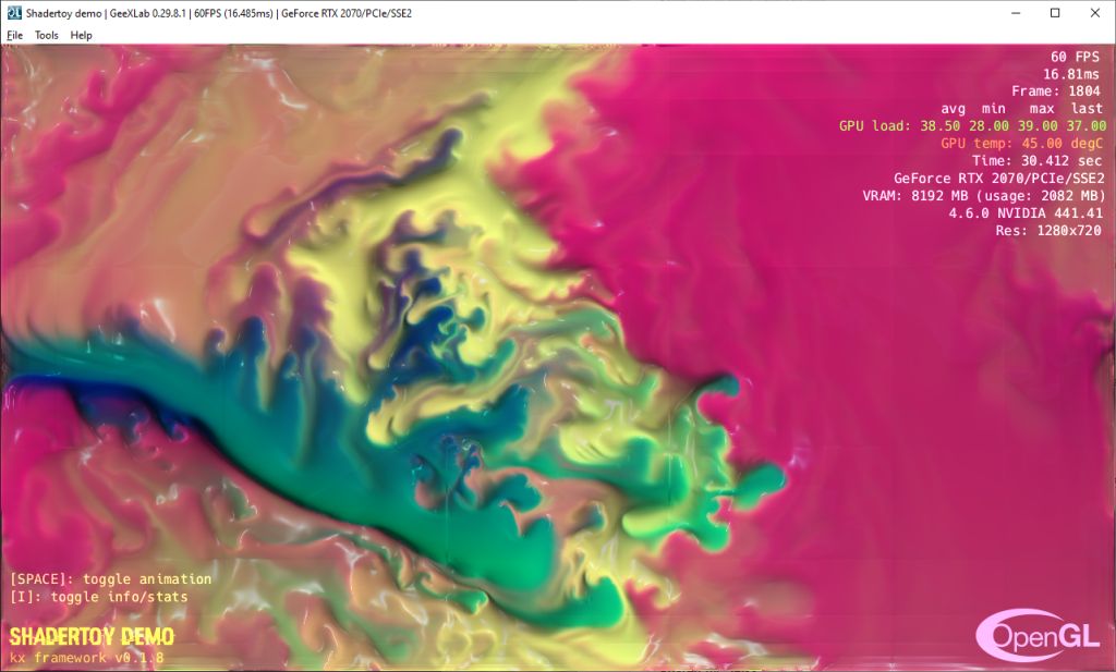 Shadertoy demo ported to GeeXLab
