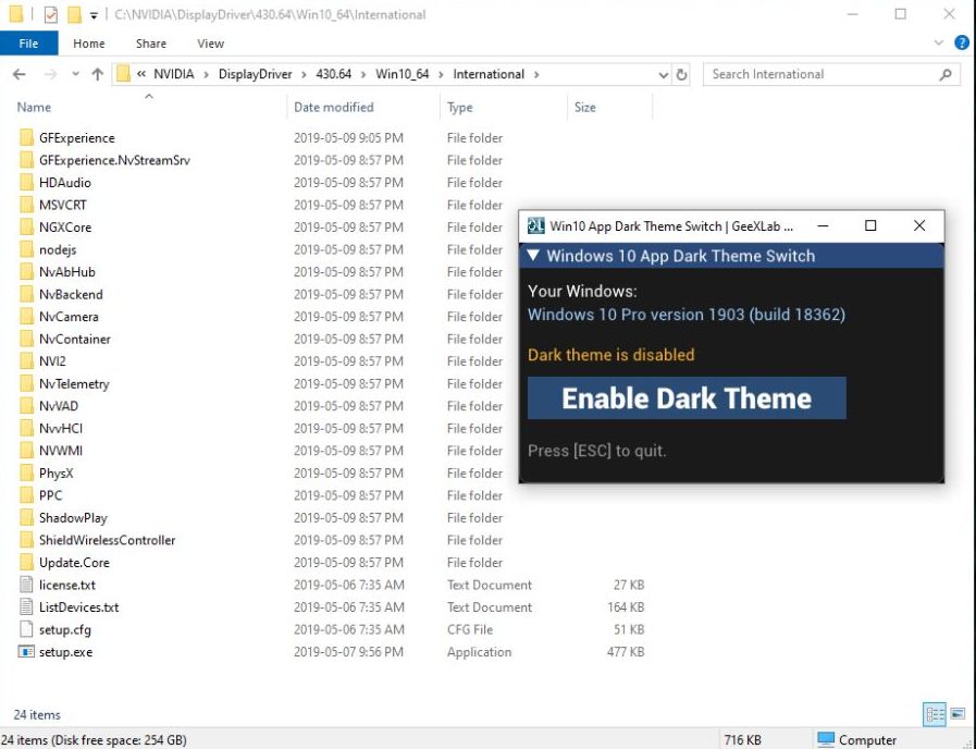 Windows 10 App Dark Theme Switch - Dark theme is disabled