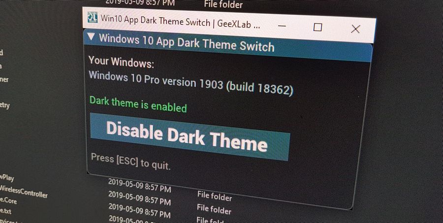 Windows 10 App Dark Theme Switch