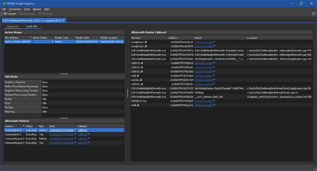 NVIDIA Nsight Aftermath SDK