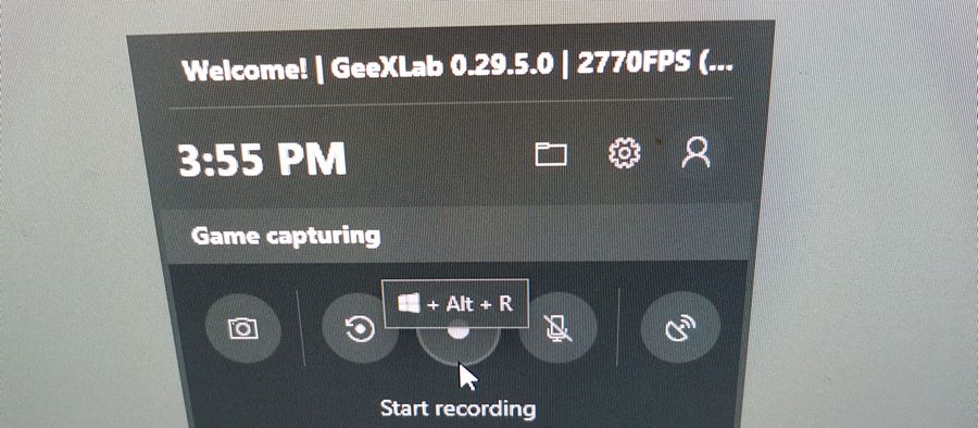 Windows 10 Game bar video capture utility