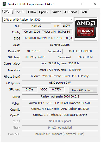 AMD Adrenalin 2020 Edition - GPU Caps Viewer + Radeon RX 5700