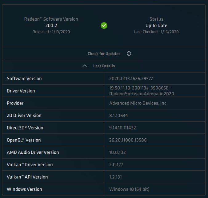 AMD Adrenalin 2020 Edition - Software information