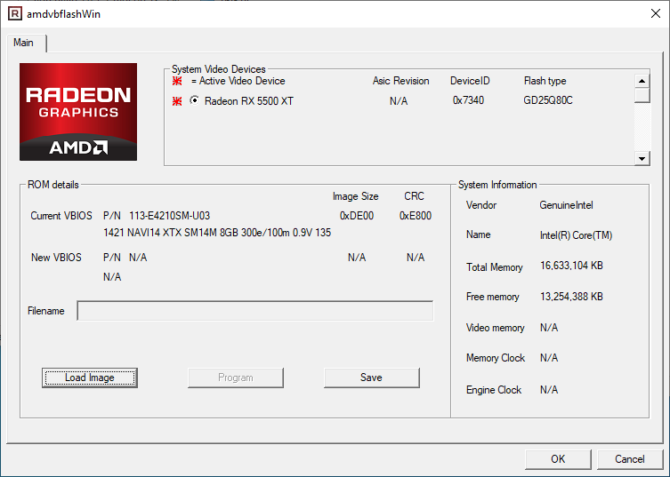 AMDVbFlash + Radeon RX 5500 XT