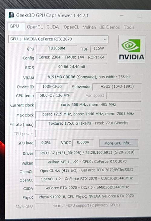 ASUS ROG Zephyrus S GX502GW Gaming Notebook - GPU Caps Viewer