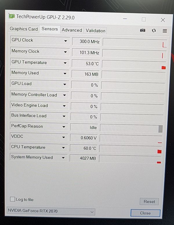 ASUS ROG Zephyrus S GX502GW Gaming Notebook - GPU-Z, hardware sensors