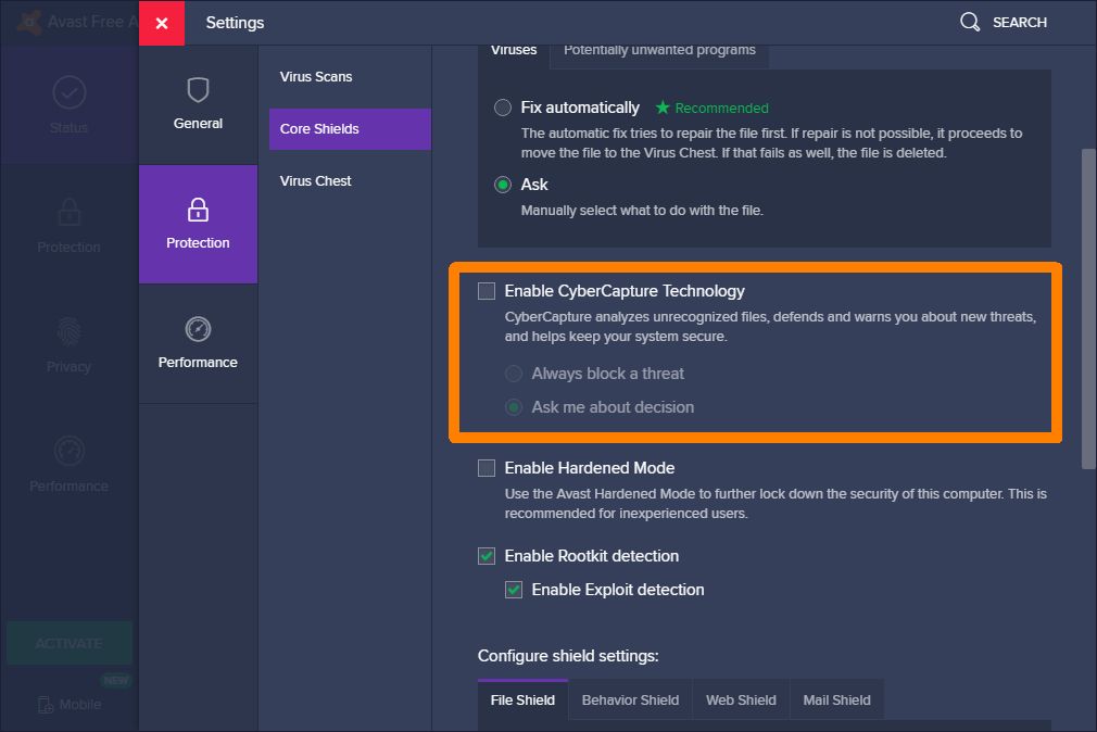 avast behavior shield always off avast behavior shield always off