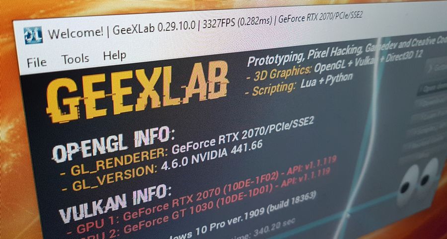 GeeXLab 3D prototyping for Win64, Linux64, macOS, RaspberryPi and TinkerBoard