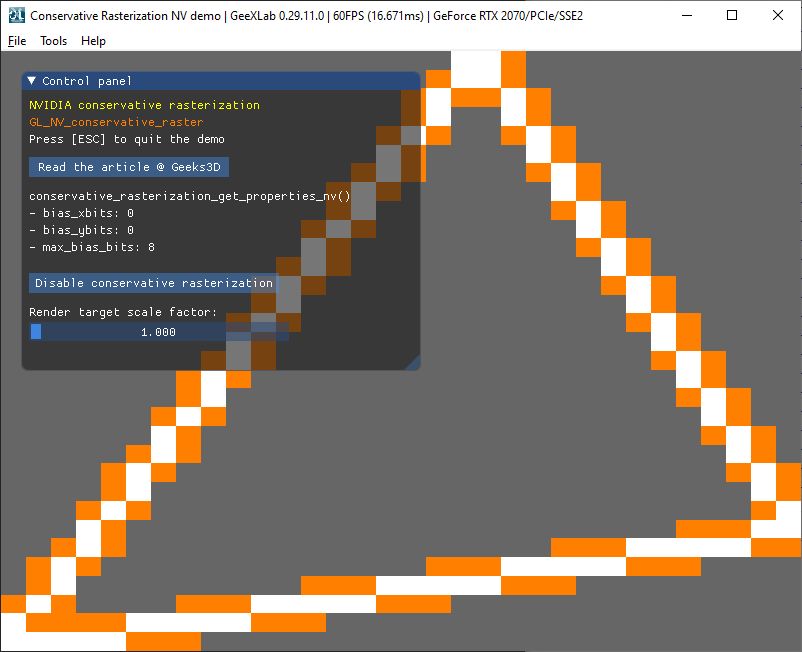 GeeXLab OpenGL 4 demopack - conservative rasterization
