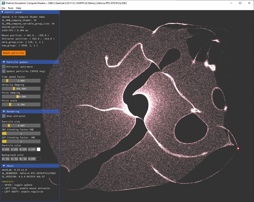 GeeXLab OpenGL 4.3 compute shader demo