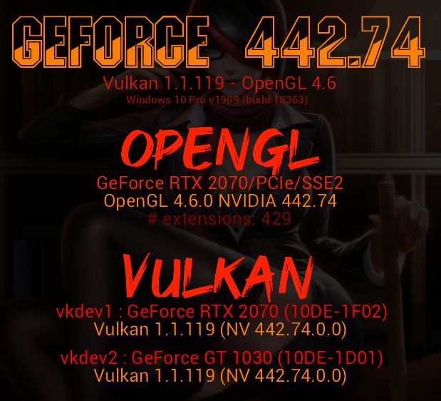 NVIDIA GeForce 442.74 driver information - GeeXLab