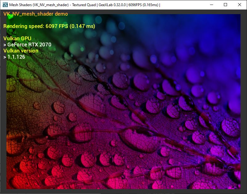 Mesh Shaders demo in Vulkan - GeeXLab