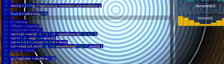 GeeXLab - Shader Tweak - Bonzomatic charBackground Style in ImGuiColorTextEdit