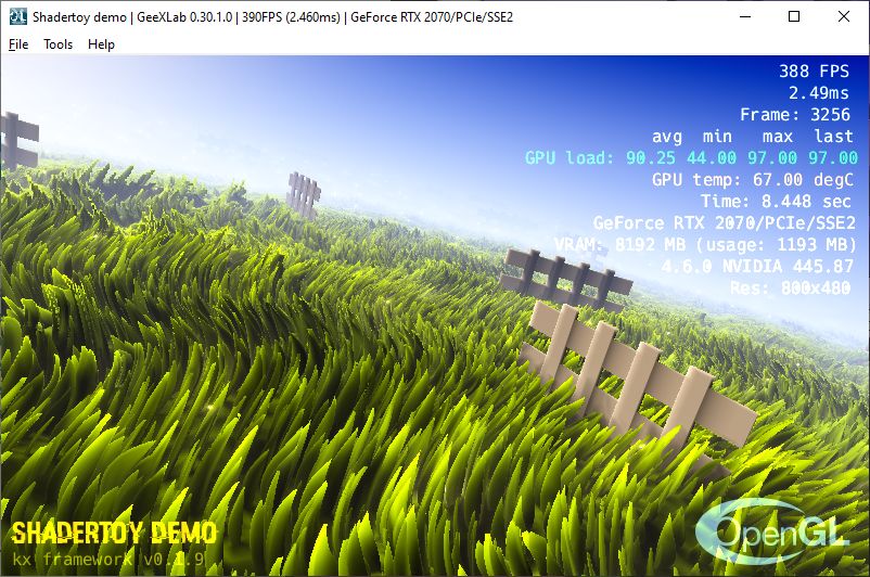 Shadertoy demopack for GeeXLab - virtual meadow