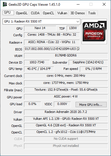 AMD Adrenalin 2020 Edition - GPU Caps Viewer + Radeon RX 5500 XT