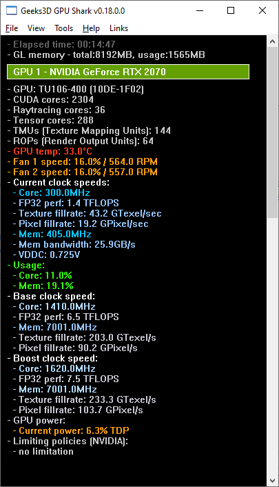 GPU Shark + GeForce RTX 2070