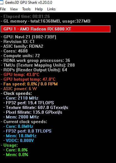 GPU Shark + Radeon RX 6800 XT