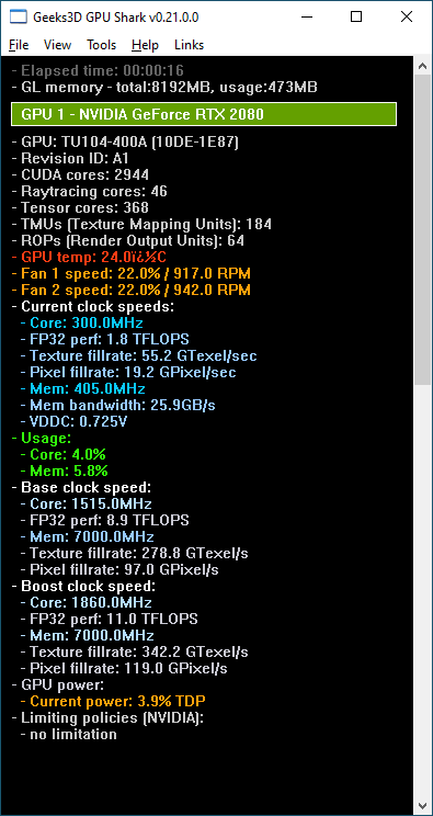 GPU Shark + GeFopce RTX 2080