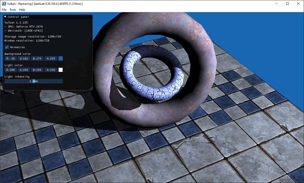 GeeXLab - Vulkan raytracing on NVIDIA GeForce RTX 2070
