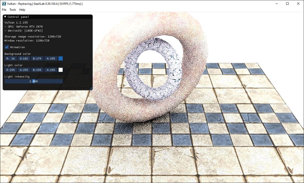 GeeXLab - Vulkan raytracing on NVIDIA GeForce RTX 2070