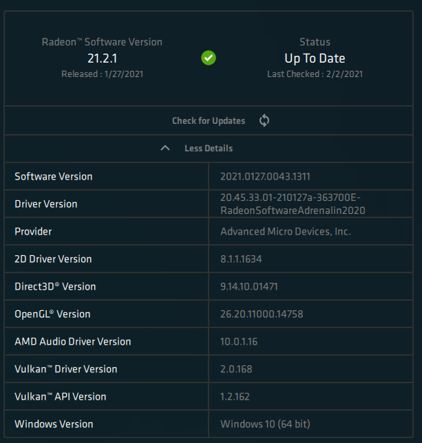AMD Adrenalin 2020 Edition - Software information