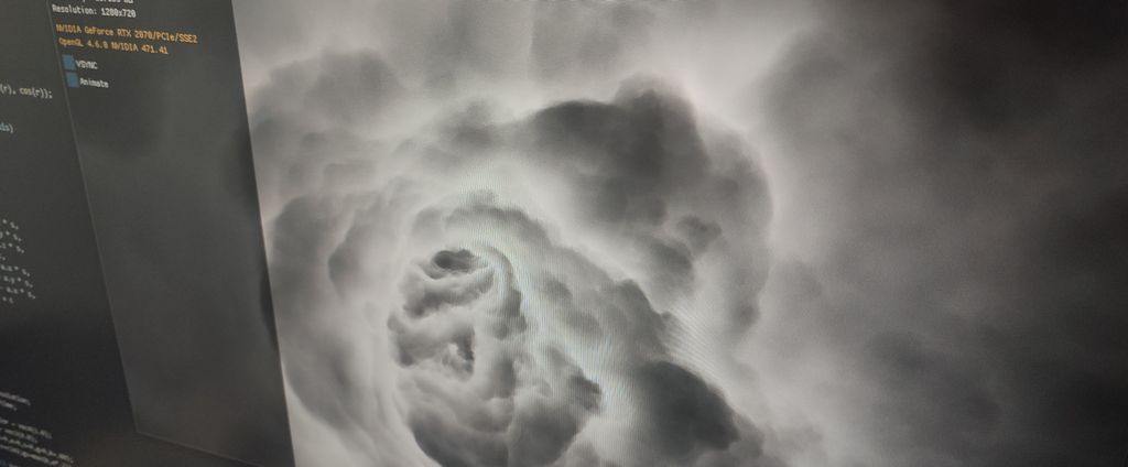 GeeXLab - Twigl cloudy tunnel shader